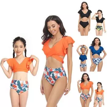 Женская мода сплошной цвет сексуальный полый купальник бикини с открытой спиной разделенный купальник M чёрный