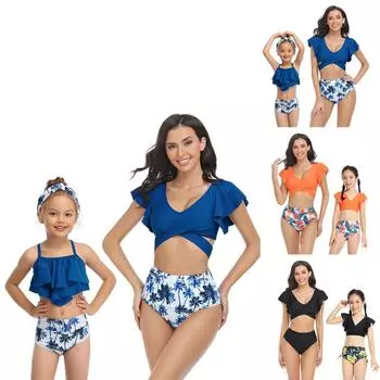 Женская мода сплошной цвет сексуальный полый купальник бикини с открытой спиной разделенный купальник 152 чёрный