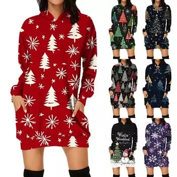 Женская мода свободный повседневный карман с длинным рукавом толстовка с принтом свитшот L золотой