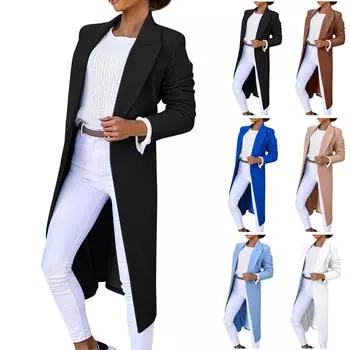 Женская мода Свободный повседневный осенне-зимний однотонный твидовый пиджак на пуговицах XXL белый