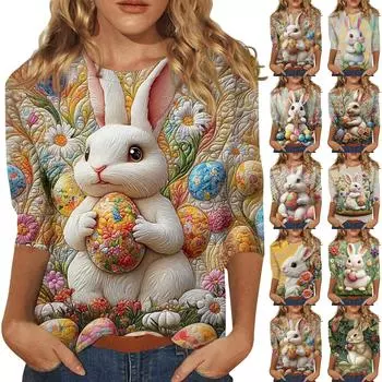 Женская мода свободный повседневный топ с семью рукавами и круглым вырезом XXXXL