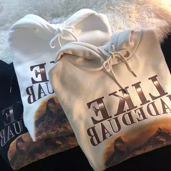 Женская мода свободный свитер с капюшоном для пары большой размер плюшевая толстовка с капюшоном на осень-зиму M чёрный