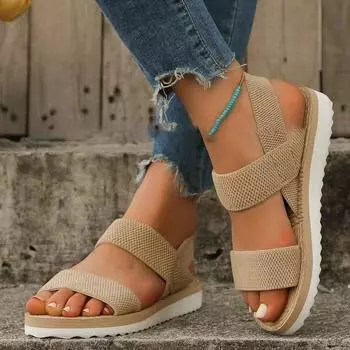 Женская мода, тренд, нескользящая одежда, удобная, подходящая по цвету подошва, чисто черные сандалии на плоской подошве со шнурками 41 чёрный