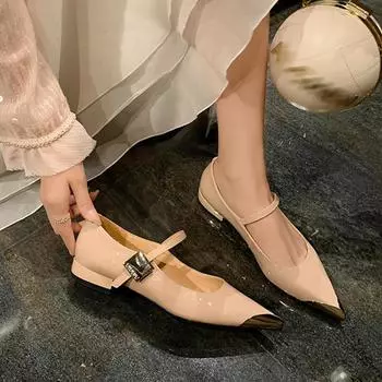 Женская мода Туфли Мэри Джейн Туфли на платформе Туфли с пряжкой и квадратным носком Новые весенне-летние женские туфли на высоком каблуке Женские туфли-лодочки Размер 34-39 34 чёрный