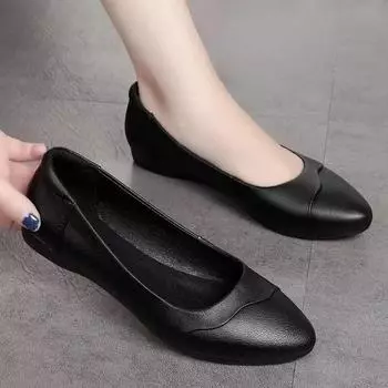 Женская мода туфли на плоской подошве, удобная обувь на весну и осень 2024 года, новая повседневная обувь для мам из кожи с мягкой подошвой для пожилых людей среднего возраста Talon Femme 35 бежевый