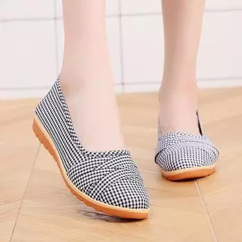 Женская мода, удобные тканевые туфли на плоской подошве, симпатичные, весна и ампер; Летние туфли-лоферы с подошвой Tpr Single Shoes Slip On Lady Cool Street Shoes 35