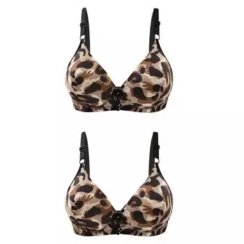 Женская мода, удобный бюстгальтер с бантом и принтом, нижнее белье без ободков, повседневные бюстгальтеры 36 камуфляжный