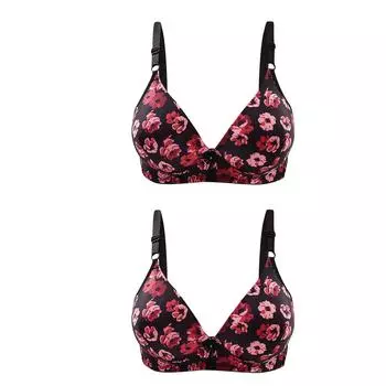 Женская мода, удобный бюстгальтер с бантом и принтом, нижнее белье без ободков, повседневные бюстгальтеры 36 красный