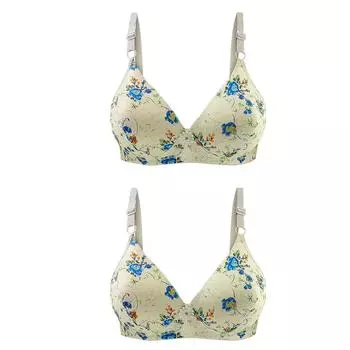 Женская мода, удобный бюстгальтер с бантом и принтом, нижнее белье без ободков, повседневные бюстгальтеры 36 синий