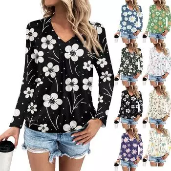 Женская мода V-образный вырез с открытыми плечами плиссированная повседневная с длинным рукавом XXXL зелёный