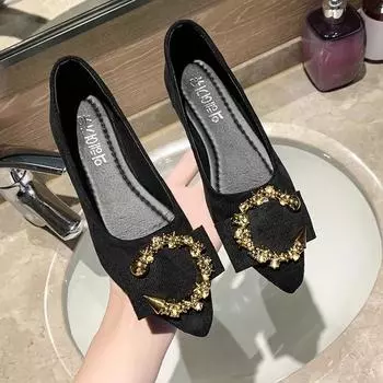 Женская мода весна 2025 новый стиль остроносые прогулочные туфли неглубокие слипоны удобные повседневные женские одинарные туфли 38 розовый