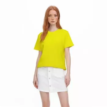 Женская мода весна-лето досуг однотонный топ XXXXXL жёлтый