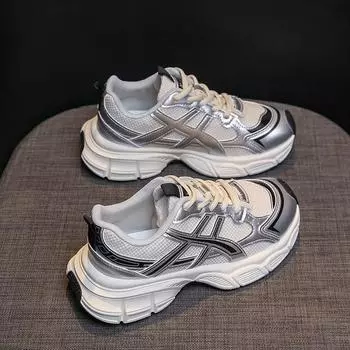 Женская мода весна-лето сетчатая дышащая обувь студенческие туфли для девочек корейский стиль толстая подошва женская повседневная спортивная обувь для бега 35