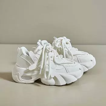 Женская мода весна шнуровка толстая подошва обувь корейский стиль студенческие спортивные кроссовки женская повседневная обувь увеличивающая рост 35