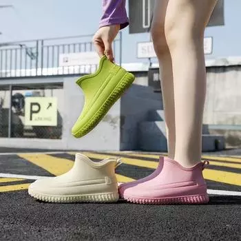 Женская мода водонепроницаемая кухонная флисовая дождевая обувь резиновая обувь 36