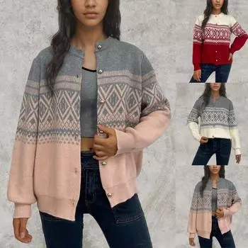 Женская мода вязаный кардиган женская осень и зима все со свободным свитером пальто L