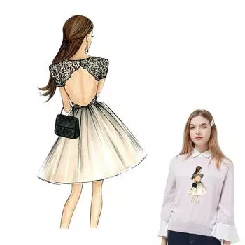 Женская мода, железные нашивки для одежды, футболка с теплопередачей, джинсы, железные наклейки для одежды 4.2x8cm