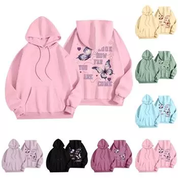 Женская мода, женский легкий пуловер с длинными рукавами и карманами, толстовка с капюшоном в стиле консервативного стиля L чёрный