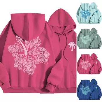 Женская мода, женский легкий пуловер с длинными рукавами и карманами, толстовка с капюшоном в стиле консервативного стиля S