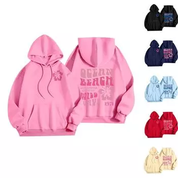 Женская мода, женский легкий пуловер с длинными рукавами и карманами, толстовка с капюшоном в стиле консервативного стиля XXL чёрный