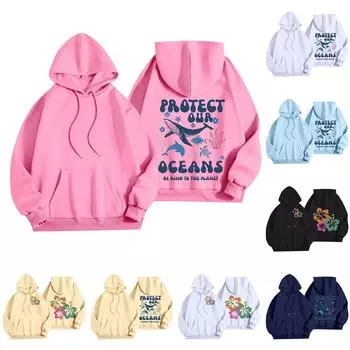 Женская мода, женский легкий пуловер с длинными рукавами и карманами, толстовка с капюшоном в стиле консервативного стиля L