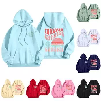 Женская мода, женский легкий пуловер с длинными рукавами и карманами, толстовка с капюшоном в стиле консервативного стиля M тёмно-синий