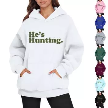 Женская мода, женский легкий пуловер с длинными рукавами и карманами, толстовка с капюшоном в стиле консервативного стиля L чёрный