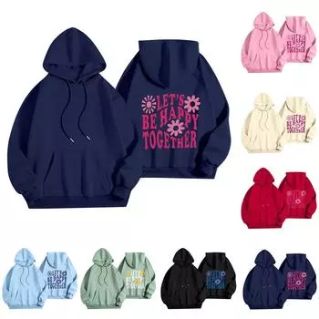 Женская мода, женский легкий пуловер с длинными рукавами и карманами, толстовка с капюшоном в стиле консервативного стиля L чёрный