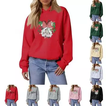 Женская мода, женский легкий пуловер с длинными рукавами и карманами, толстовка с капюшоном в стиле консервативного стиля L чёрный