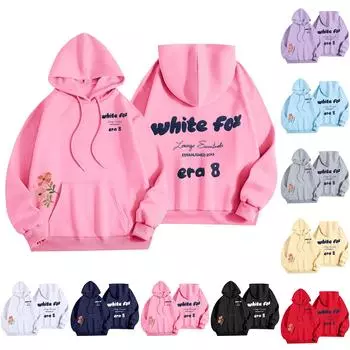 Женская мода, женский легкий пуловер с длинными рукавами и карманами, толстовка с капюшоном в стиле консервативного стиля XL