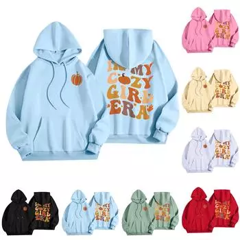 Женская мода, женский легкий пуловер с длинными рукавами и карманами, толстовка с капюшоном в стиле консервативного стиля M чёрный