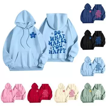 Женская мода, женский легкий пуловер с длинными рукавами и карманами, толстовка с капюшоном в стиле консервативного стиля XXXL чёрный