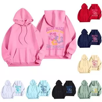 Женская мода, женский легкий пуловер с длинными рукавами и карманами, толстовка с капюшоном в стиле консервативного стиля L чёрный