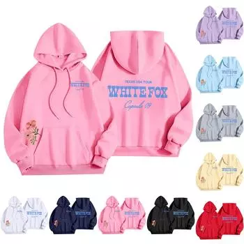 Женская мода, женский легкий пуловер с длинными рукавами и карманами, толстовка с капюшоном в стиле консервативного стиля XXL киноварь