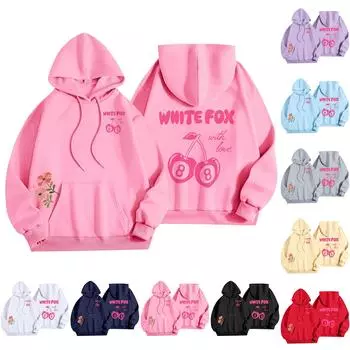 Женская мода, женский легкий пуловер с длинными рукавами и карманами, толстовка с капюшоном в стиле консервативного стиля M фиолетовый