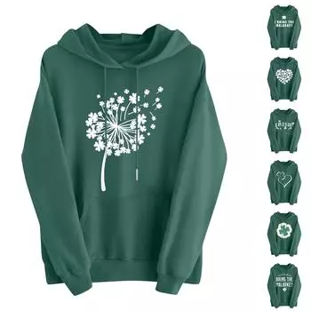 Женская мода, женский легкий пуловер с длинными рукавами и карманами, толстовка с капюшоном в стиле консервативного стиля S