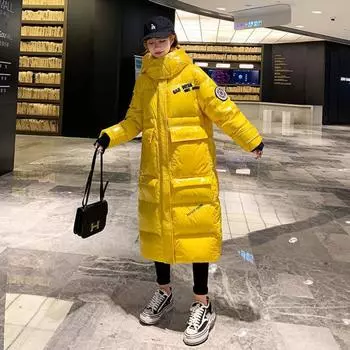 Женская мода зимнее теплое блестящее стеганое хлопковое пальто с капюшоном толстая верхняя одежда куртка M красный