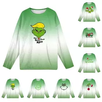 Женская мода зимние принтованные длинные рукава женские пижамы топы L