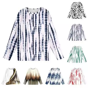 Женская мода зимние принтованные длинные рукава женские пижамы топы L бежевый