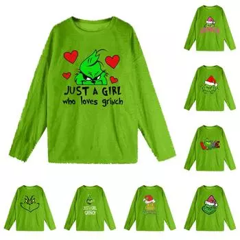 Женская мода зимние принтованные длинные рукава женские пижамы топы L