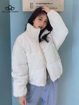 Женская мода, зимняя новая контрастная куртка с капюшоном и длинным рукавом из овечьей шерсти, модная куртка с двумя карманами, пальто, женская модная одежда S чёрный