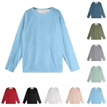 Женская мода зимняя однотонная пижама с длинным рукавом для женщин L