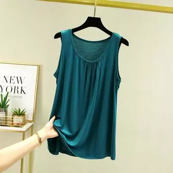 Женская модальная майка: Летний свободный топ без рукавов в стиле футболки, большой размер XL