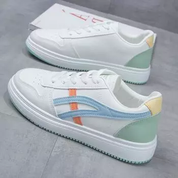 Женская модная белая обувь. Универсальная спортивная обувь. Легкая и удобная обувь для бега. 35 синий/белый