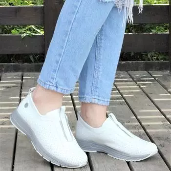 Женская модная белая повседневная обувь из натуральной кожи