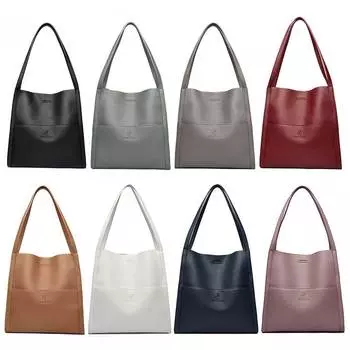 Женская модная большая сумка Кожаная сумка через плечо PU Большая сумка Универсальная сумка для покупок белый