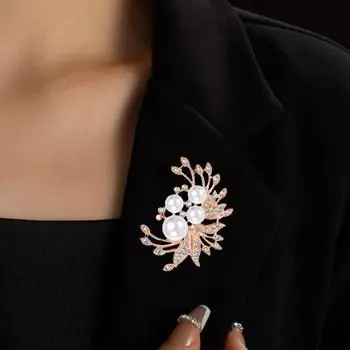 Женская модная брошь, булавка, блестящая инкрустация, брошь из искусственного жемчуга, элегантный значок, сумочка, свитер, костюм, шаль, украшение, аксессуары для одежды, вечерние ювелирные изделия, подарок розового золота