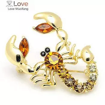 Женская модная брошь в виде животного скорпиона со стразами и кристаллами, брошь на шарф, булавка, ювелирные изделия для вечеринок, эмалевая булавка, ювелирные изделия на лацкан, броши белый