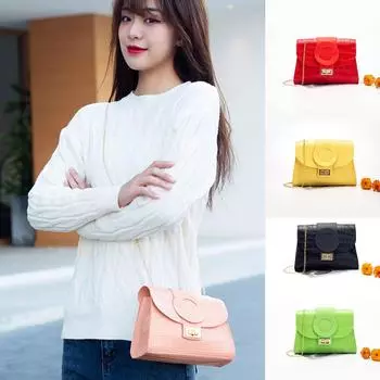 Женская модная цепочка с застежкой, маленькая квадратная сумка, сумка через плечо, сумка через плечо, ручная сумка зелёный