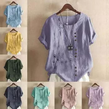 Женская модная черная футболка с коротким рукавом с принтом одуванчика, свободная хлопковая рубашка, повседневная свободная летняя блузка, топы больших размеров S розовый